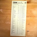 IBM System/360 Vintage Reference Data Instructions Card GX20-1703-9