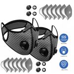 Reusable Face Mask Breathing Valves Sports Cycling Outdoor Active Carbon Filter