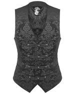 Punk Rave Mens Vest Waistcoat Black Damask Velvet Goth Steampunk Aristocrat VTG