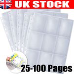 Double-Sided 9-Pocket Pages Trading Card Sleeves Pages Collectors for Pokemon UK