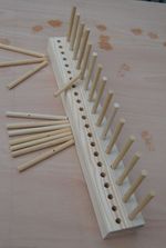 Peg Loom Small 450mm 2-row 22 and 14 pegs. For weaving wool, fleece, rags etc.