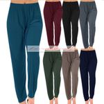 Ladies Straight Leg Trousers Tapered Stretch Casual Elasticated Palazzos.