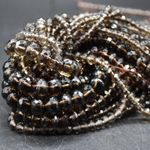 Smoky Quartz Beads - FACETED Disc- 3mm 4mm 6mm 8mm 10mm, 15" for Jewellery