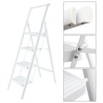 4 Step Ladder, Foldable Step Stools for Adults Anti-Slip Pedal, Lightweight UK
