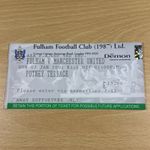 Fulham V Manchester United Ticket FA Challenge Cup 3rd Round 7th January 2001 