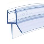 PRE CURVED Shower Seal Strip, 4-6mm Glass Bath Door Screen, Seals Gap to 25mm
