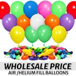 WHOLESALE 10" Latex Plain Balloons 100-5000 Job Lot Mix Colour For All Occassion