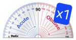 Helix Protractor Clear 180 Degrees 10cm Acute & Obtuse Markings Teaching School