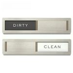 Dishwasher Magnet Clean Dirty Sign, Premium Stainless Steel Black and White