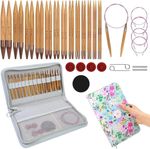 Circular Knitting Needles Set, Bamboo Interchangeable Circular Knitting Needles