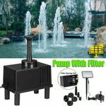 UK Solar Powered Water Pond Filter Pump Garden Pool Submersible Fountain Outdoor