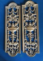 Pair of Victorian Brass Filigree Door Push Finger Plates (b)
