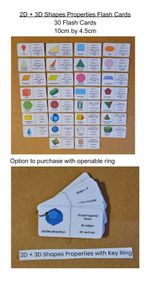 2D + 3D Shapes Properties Flash Cards - Maths Numeracy Key Stage Two SATS