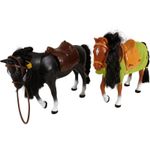 Vintage LEGO Scala Horses Black Pepper and Brown Chili with Tack Pair - Preloved