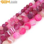 Frost Oynx Stone Natural Banded Plum Agate Loose Beads Jewelry Spacer Agate 15”