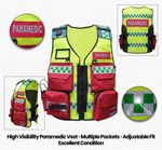 Hi Viz Tactical Paramedic Or Fist Aid  Red /lime Vest Fits 3xL Adjustable size