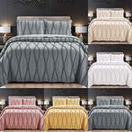 3 Piece Quilted Bedspread Bed Throw Single Double King Size Embossed Bedding Set