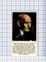 Lord Pethwick-Lawrence Obituary -  1961 Cutting
