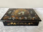 Jennens And Bettridge Paper Mache Writing Slope - Mother Of Pearl Decoration