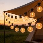 50-200FT Outdoor Festoon String Lights Mains Powered LED G40 Bulbs Garden Lights