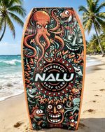 NALU 41" Lightweight Bodyboard Surf wave swim Beach Famous Orange Octopus NEW