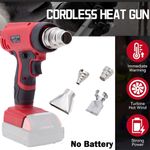 For Milwaukee M18 18V Battery Hot Air Gun Cordless Electric Heat Gun w/4 Nozzle