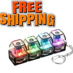 Light Up Keyboard Keychain Clicker Stress Relief LED Button Fidget toy