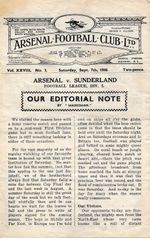 Arsenal v Sunderland 1946/1947 - Football Programme