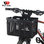WEST BIKING Foldable MTB Bike Front Handlebar Rear Seat Basket Shopping Carrier
