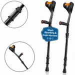 Shock Absorbing Elbow Crutches (Pair) | Push-Button Height Adjustable