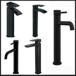 Modern Bathroom High Rise Countertop Basin Sink Mixer Tap Tall Taps Faucet Black