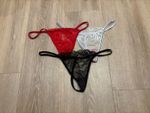 3 Pack Lace g string thong Red White Black New Uk Stock Size 10
