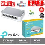 TP-Link TL-SF1005D 5-Port Fast Ethernet Switch 100Mbps Desktop LAN Plug and Play