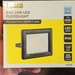 Wessex IP65 20W LED Floodlight Cool White 4000K 2400lm Black Pre-wired X2