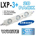 20 x LXP-3+ Samsung 5630 LED Sign Making Modules 160° Injection Moulded - White