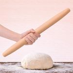 17 Inch French Rolling Pin, Wooden Dough Roller for Baking, Solid Wood Tapered