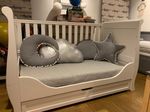 Cot Bed- by Silver Cross sleigh, (3in 1) including mattress 