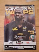 Autographed Wasps V London Irish Rugby Programme 2006 with Two Tickets.