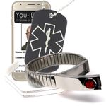 Epilepsy Alert Bracelet and Engraved Medical ID Tag Necklace Men Women Gift Idea