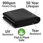 Heavy Duty EPDM Pond Liner 900 GSM 1mm Rubber Flexible Durable Koi Garden Ponds