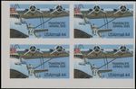 1973, USA TRANSPACIFIC AIRMAIL 44C MULTI, BL CORNER IMPERF BLOCK, NH SC.#C115a