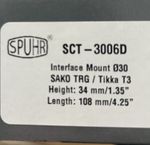 Spuhr SCT-4001 Sako TRG & Tikka T3 Hunting Mount - Ø30 