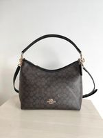 COACH CV975 Laurel In Signature Leather Walnut/Black outlet New JPN