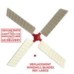 GARDEN WINDMILL SAILS - Ref: LARGE (29cm) GENUINE MOULDED REPLACEMENT BLADES. UK