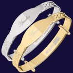 🎉 Personalised Baby Bangle Unisex 925 Silver or Gold Plating Ideal Gift 💖