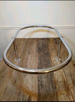 Chrome Oval Shower Curtain Rail Ceiling Mounted