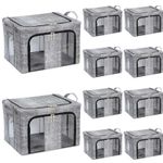 66L Fabric Storage Bags Zipped Organizer Underbed or Wardrobe  Closet Boxes