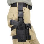Tactical Adjustable Pistol Gun Thigh Holster With Belt Pouch for Right Drop Leg