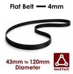 DeckTech 4mm Flat Belt 43mm - 120mm Ø Inner Diameter Rubber Motor Drive