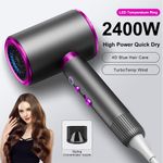 Professional Powerful Hair Dryer High-Speed Negative 2400W Quick Drying Hot and 